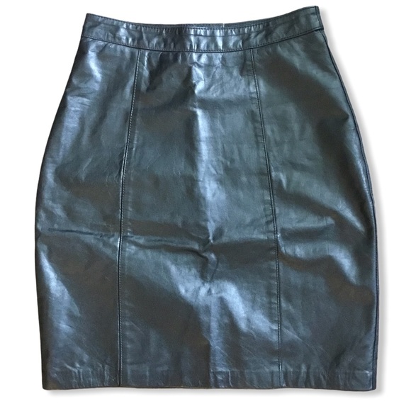 VINTAGE CODE NOUVEAU LEATHER MINI SKIRT SIZE 3 - Picture 1 of 4